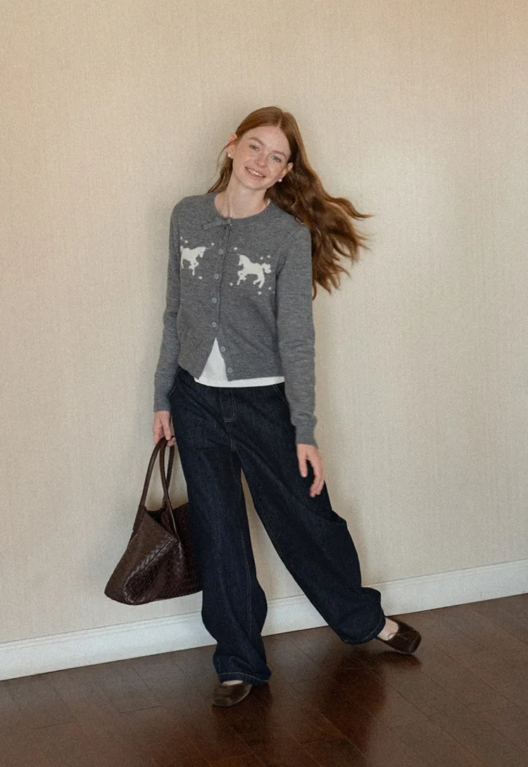 High Waist Wide Leg Denim Jeans