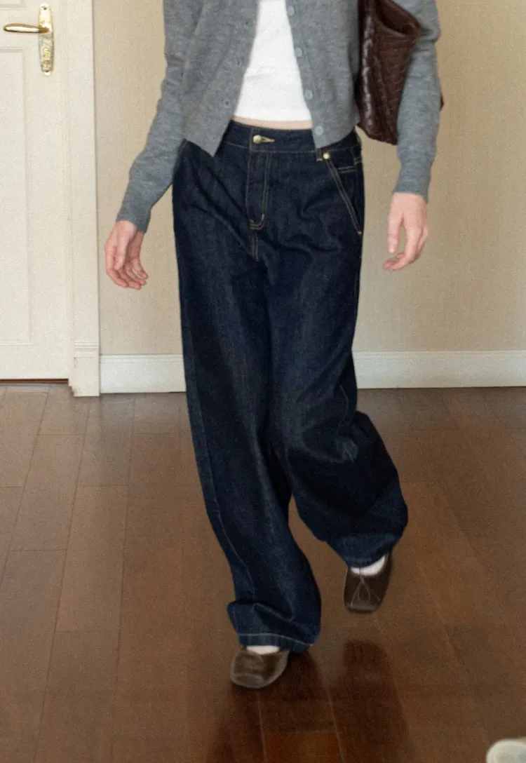 High Waist Wide Leg Denim Jeans