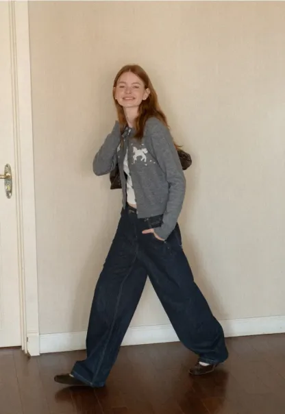 High Waist Wide Leg Denim Jeans