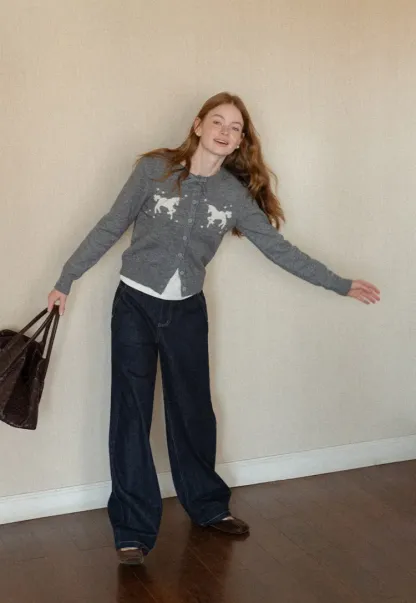 High Waist Wide Leg Denim Jeans