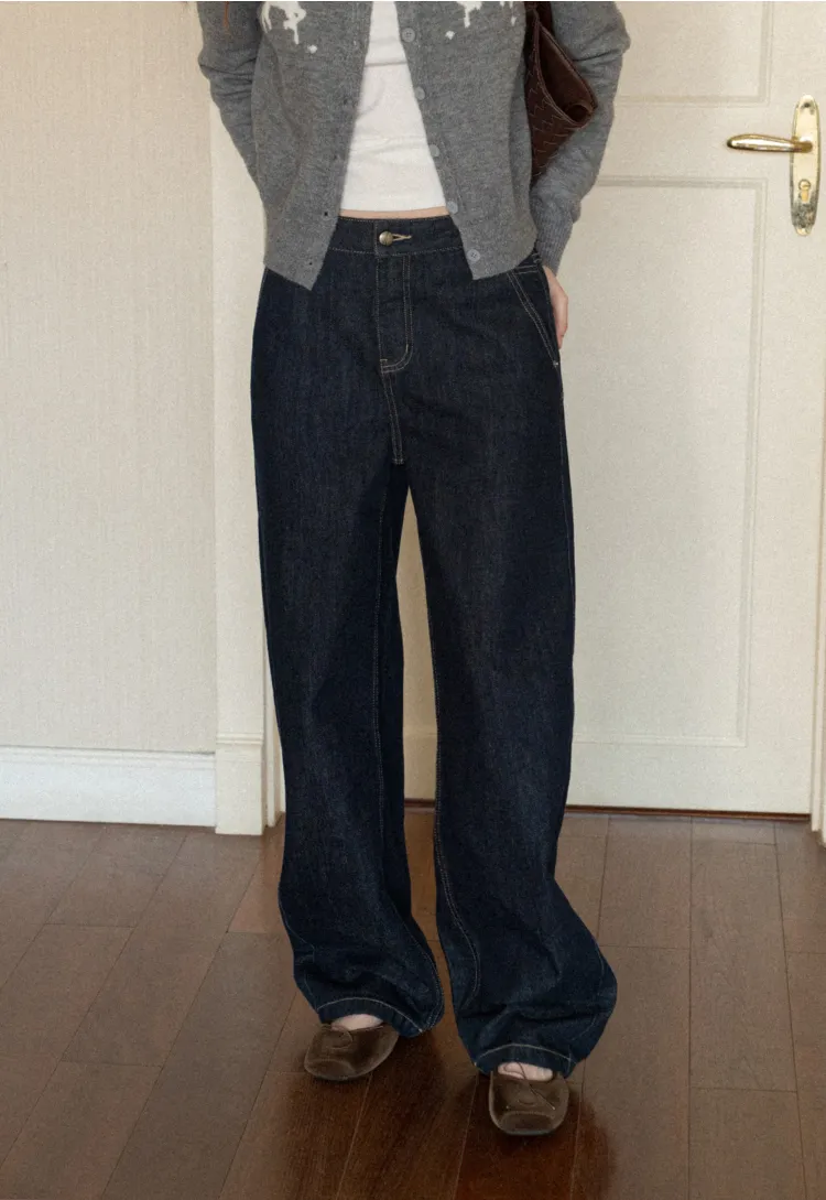 High Waist Wide Leg Denim Jeans