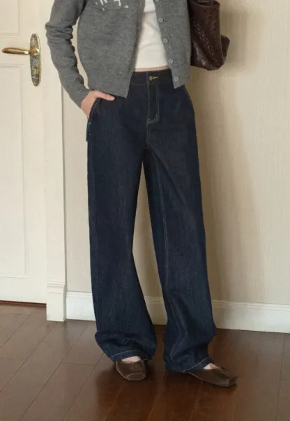 High Waist Wide Leg Denim Jeans