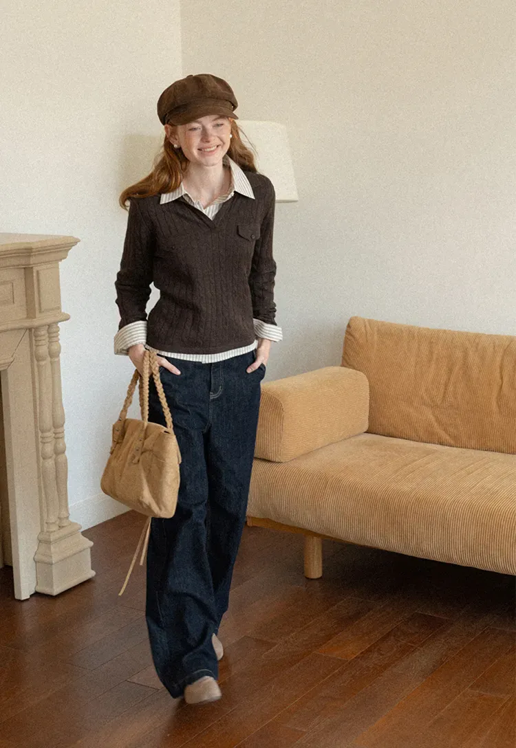 High Waist Wide Leg Denim Jeans