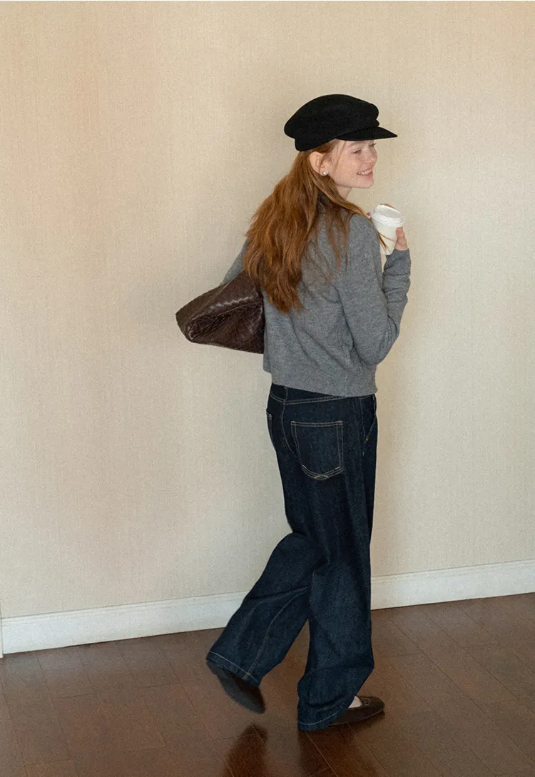 High Waist Wide Leg Denim Jeans