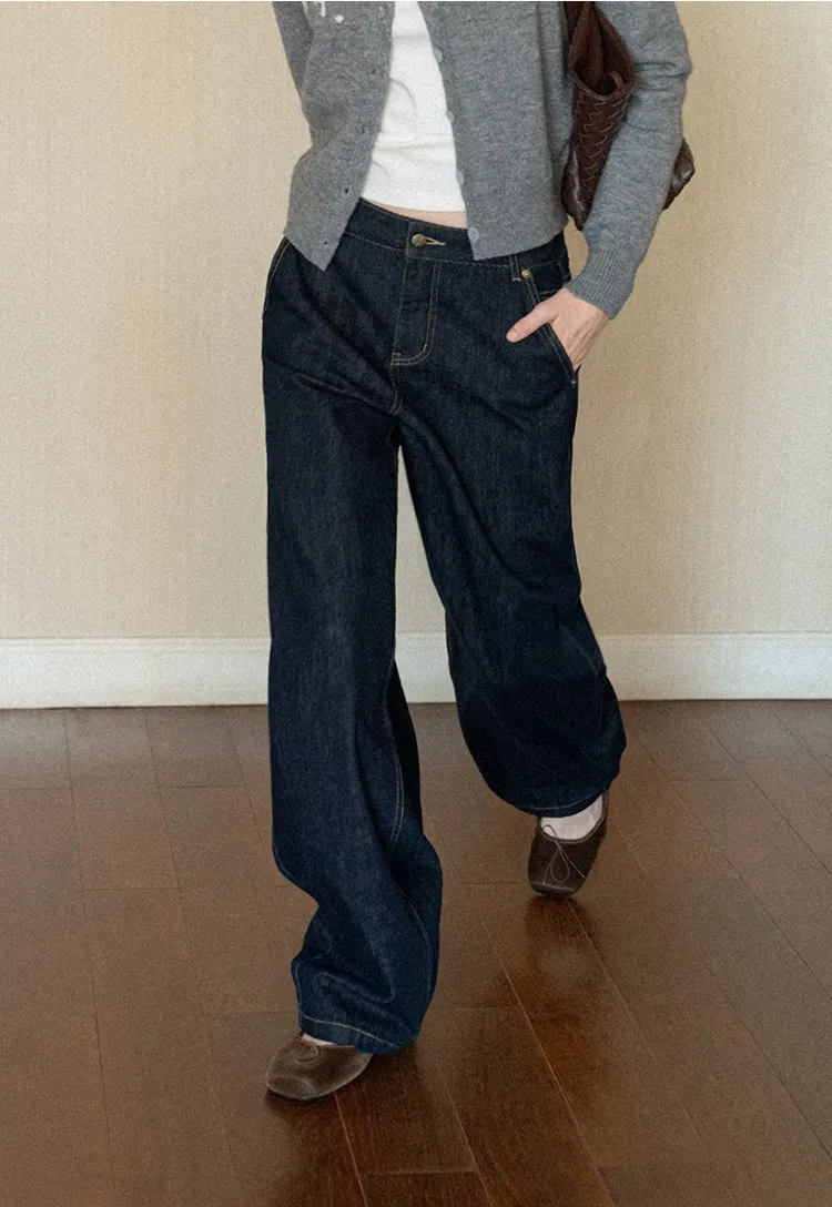 High Waist Wide Leg Denim Jeans