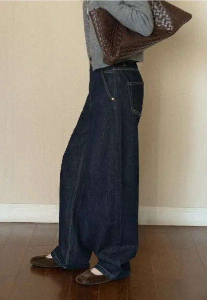 High Waist Wide Leg Denim Jeans