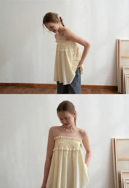 Checkered wide leg skirt with pleated waistband