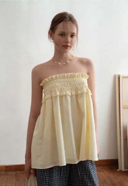 Checkered wide leg skirt with pleated waistband