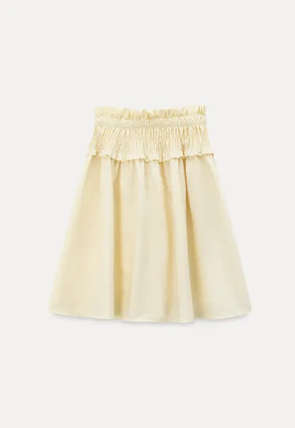 Checkered wide leg skirt with pleated waistband