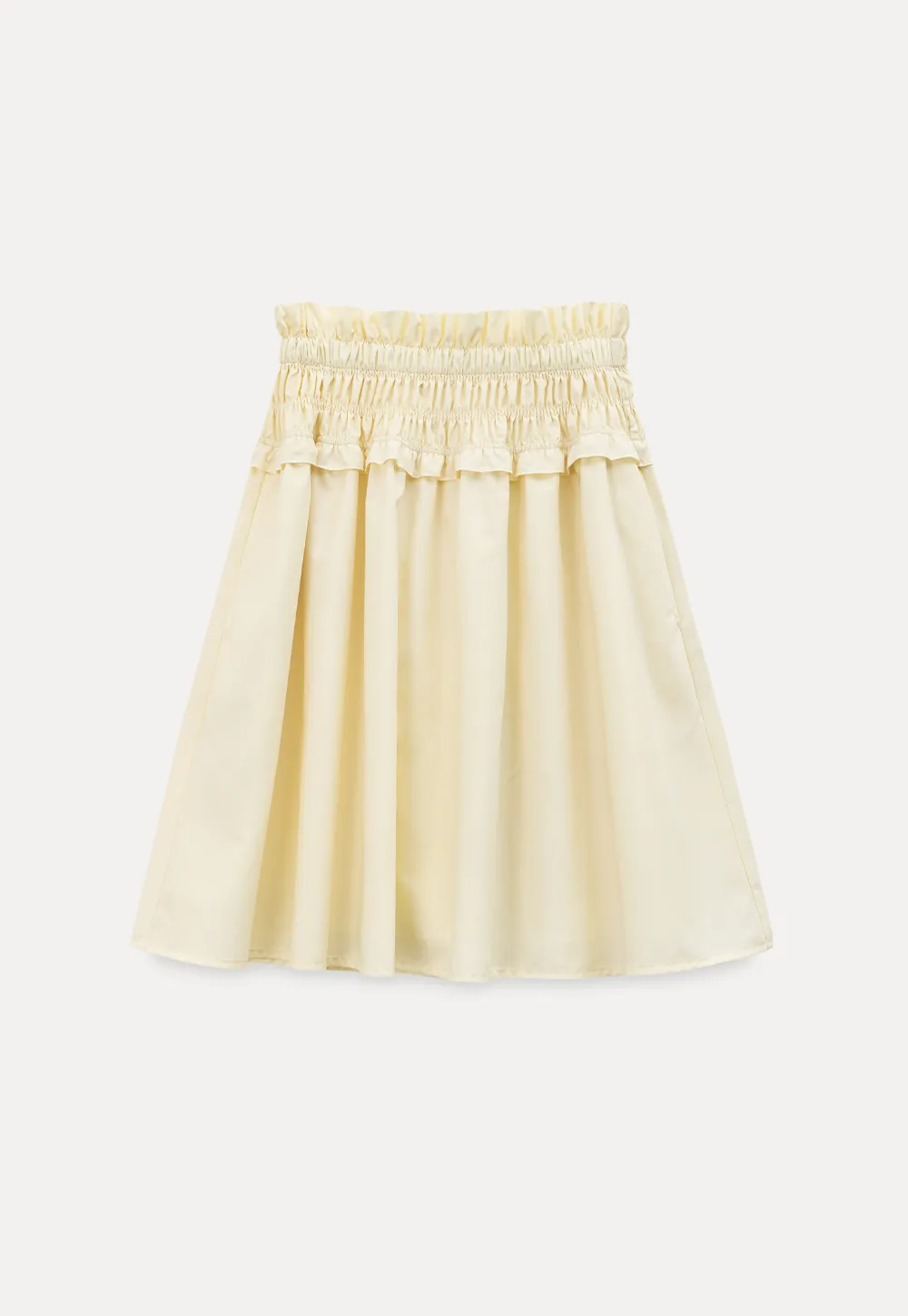 Checkered wide leg skirt with pleated waistband