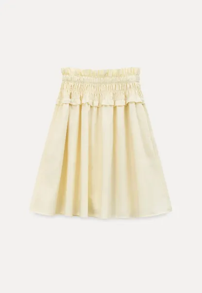 Checkered wide leg skirt with pleated waistband