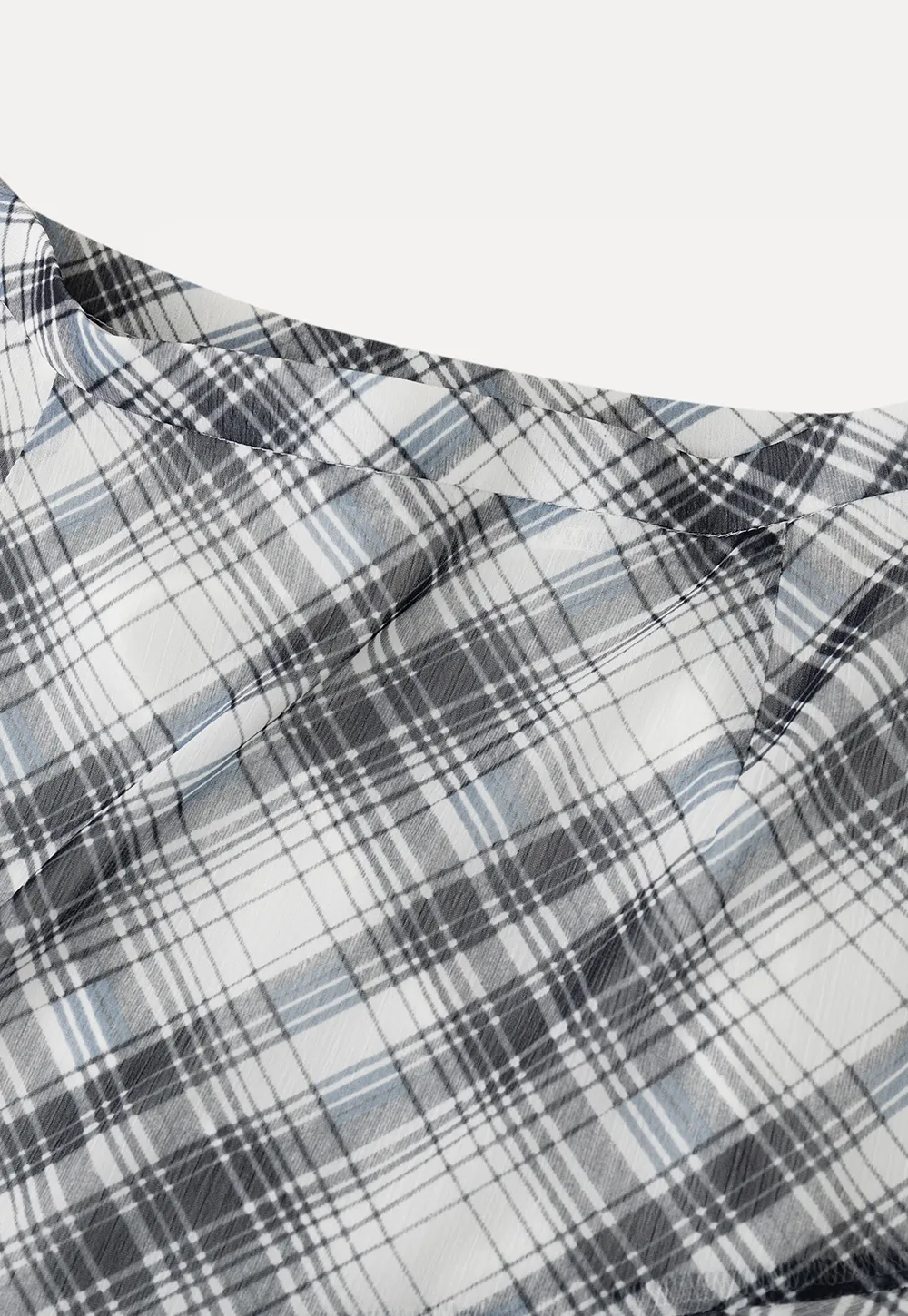 Plaid Skirt with Ruffled Hem and Asymmetrical Design