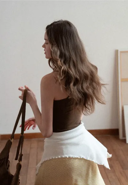 A-line skirt with subtle textured pattern