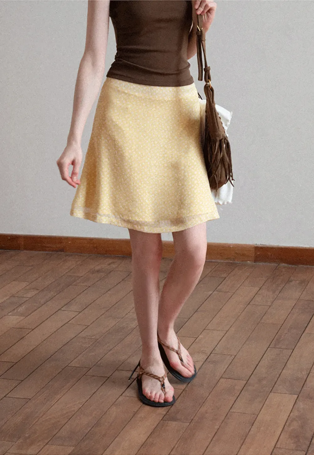 A-line skirt with subtle textured pattern