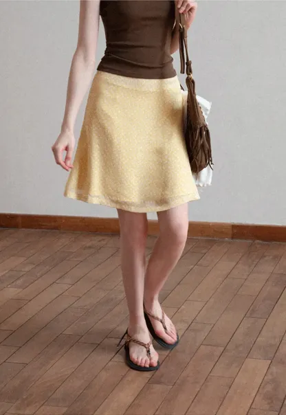 A-line skirt with subtle textured pattern