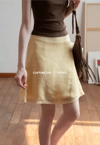 A-line skirt with subtle textured pattern