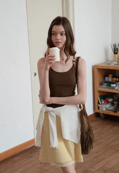 A-line skirt with subtle textured pattern