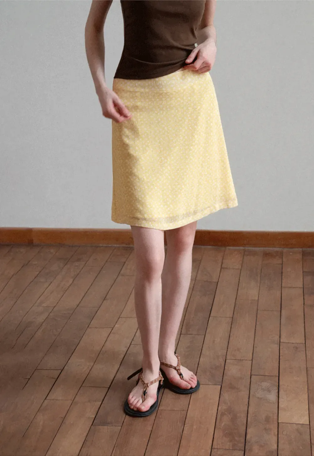 A-line skirt with subtle textured pattern