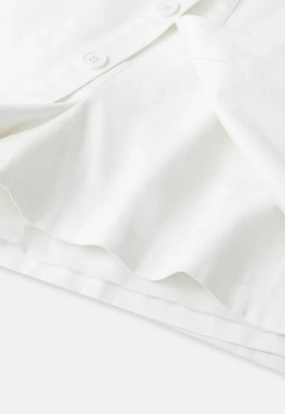 Button Front Mini Skirt with Asymmetrical Hem