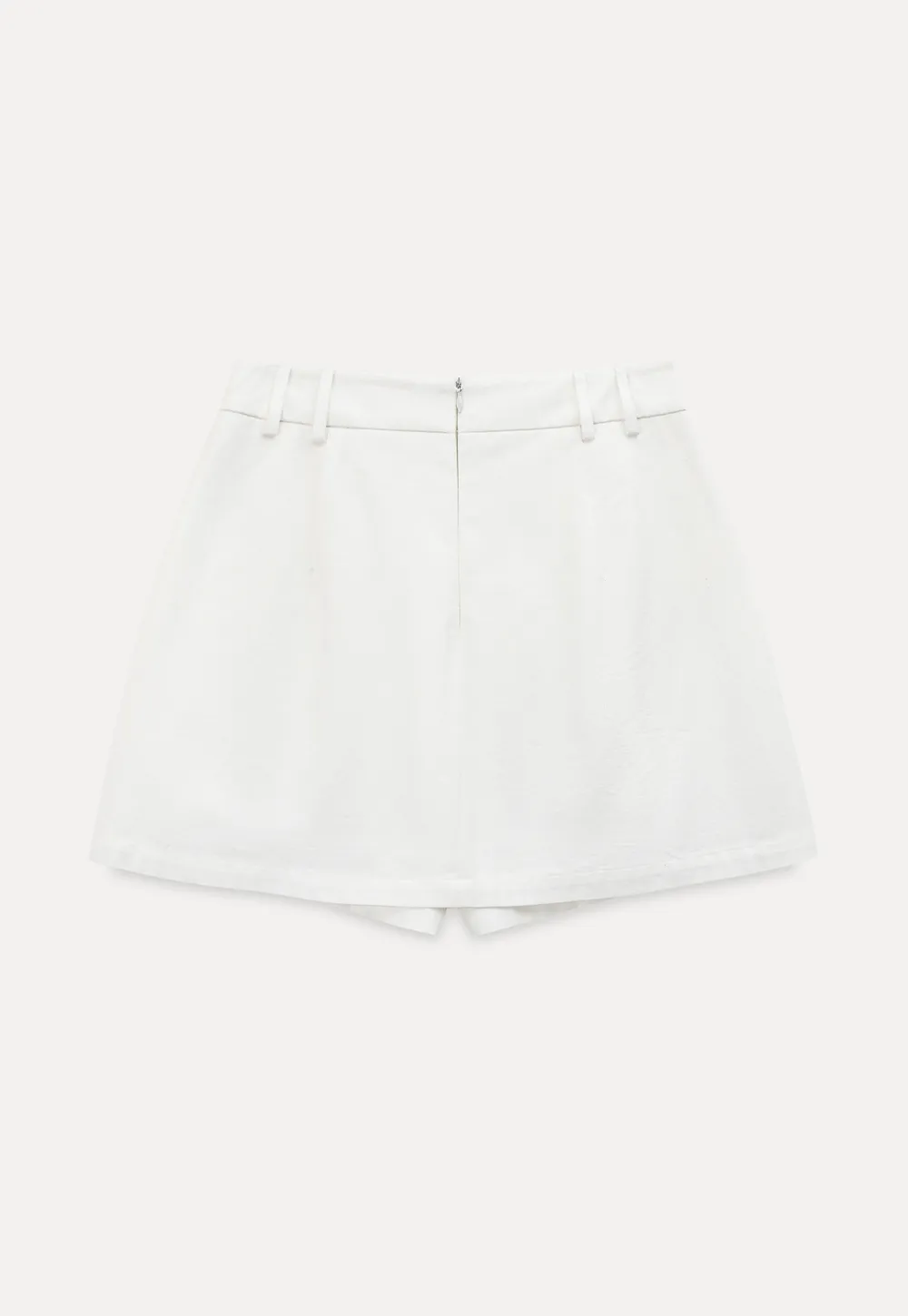 Button Front Mini Skirt with Asymmetrical Hem