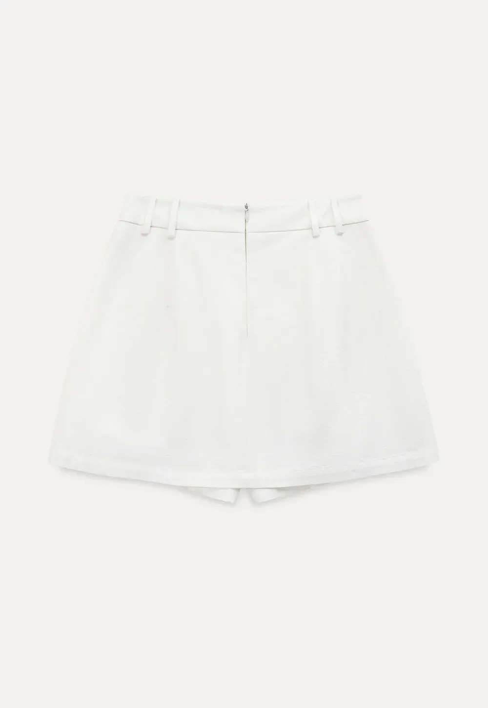 Button Front Mini Skirt with Asymmetrical Hem