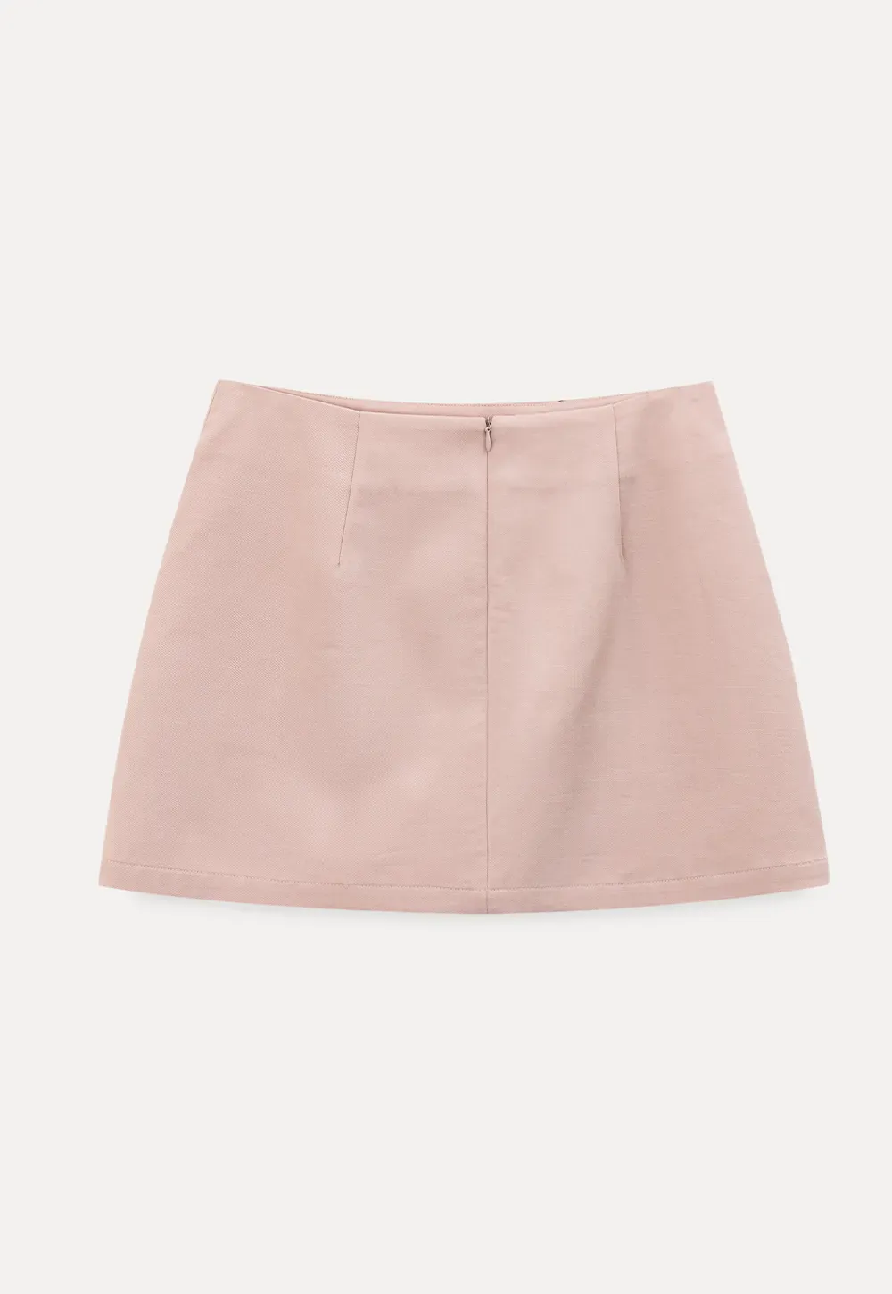 Short skirt with lace trim and button front