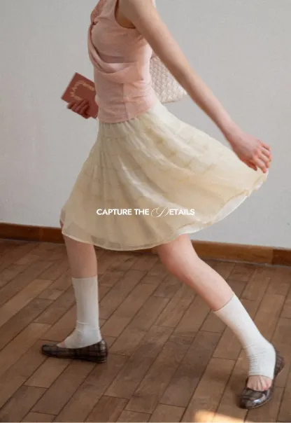 Tiered Ruffled Skirt with Elastic Waistband