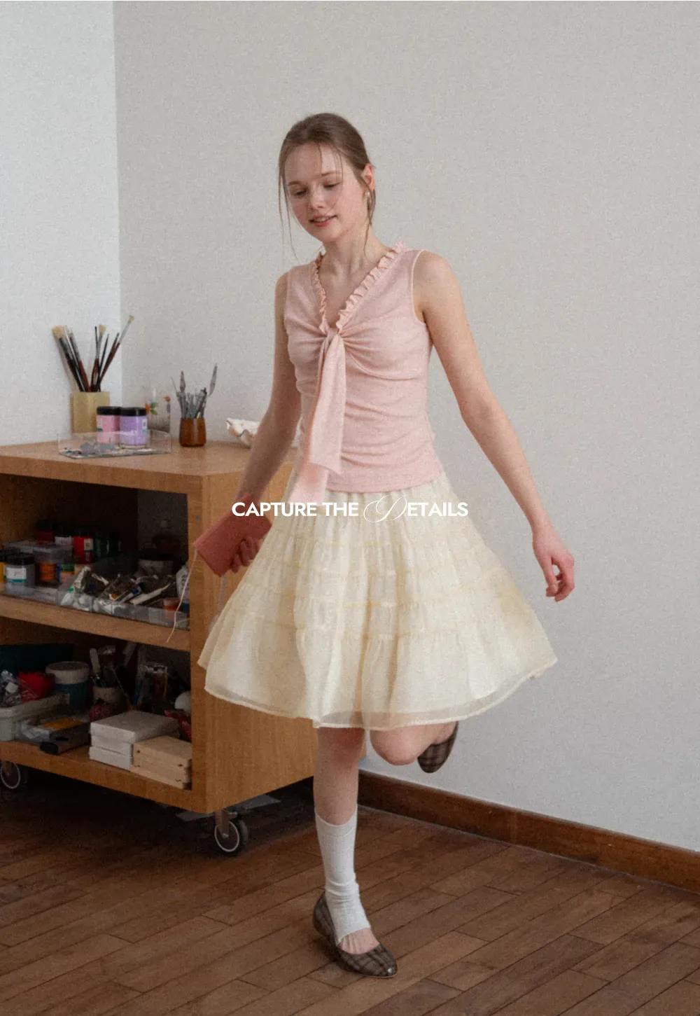 Tiered Ruffled Skirt with Elastic Waistband