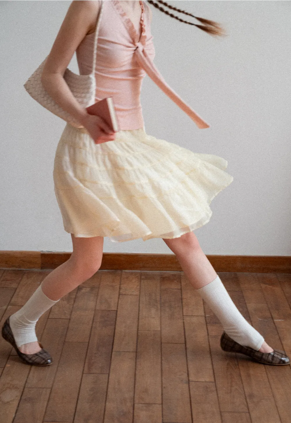 Tiered Ruffled Skirt with Elastic Waistband