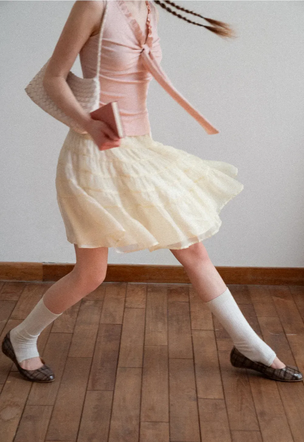 Tiered Ruffled Skirt with Elastic Waistband
