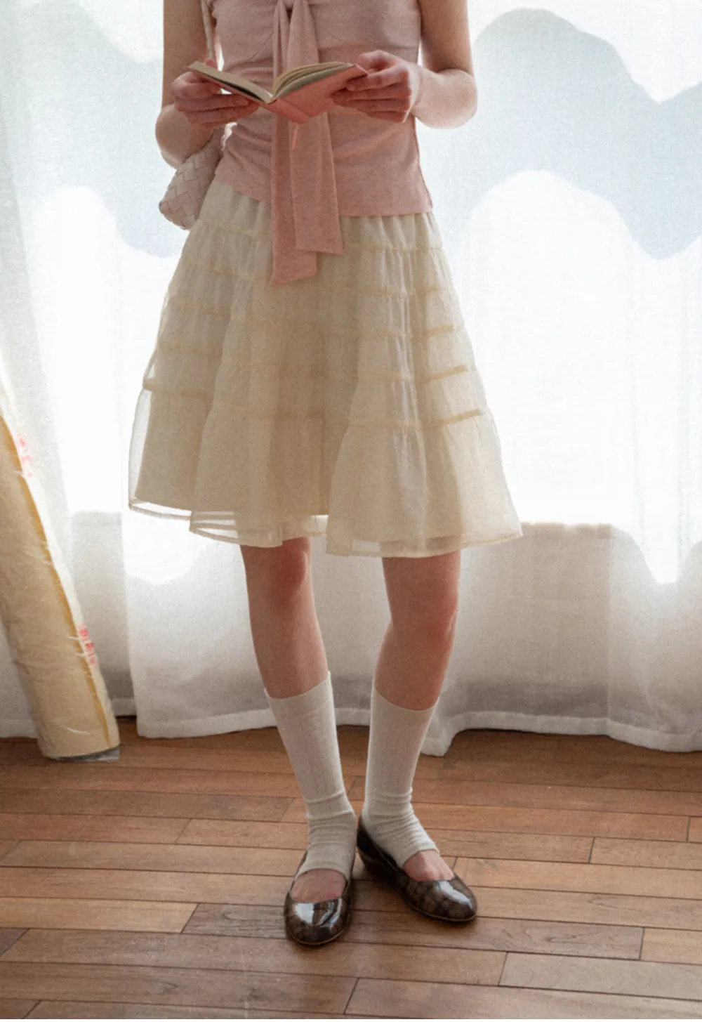 Tiered Ruffled Skirt with Elastic Waistband