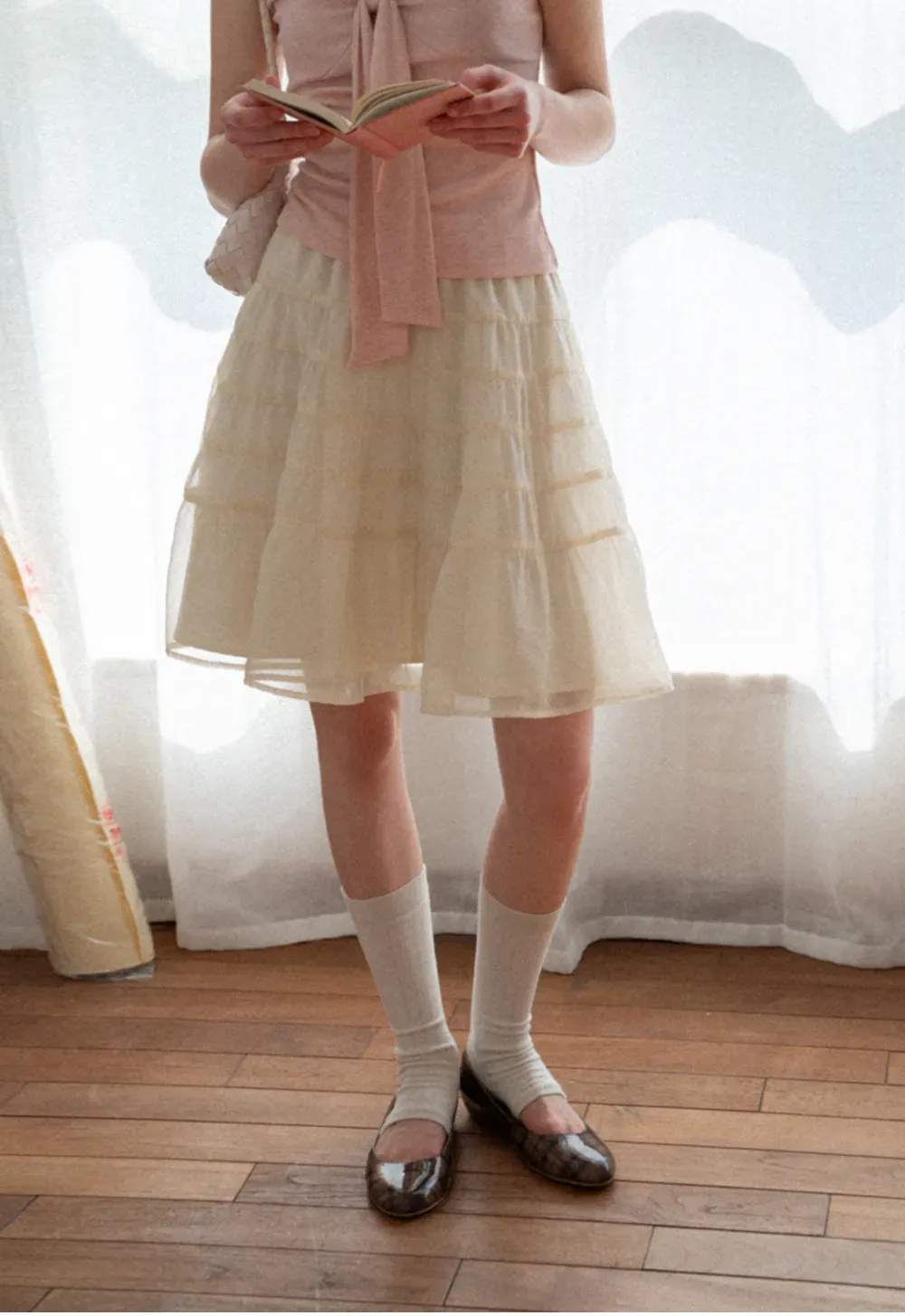 Tiered Ruffled Skirt with Elastic Waistband