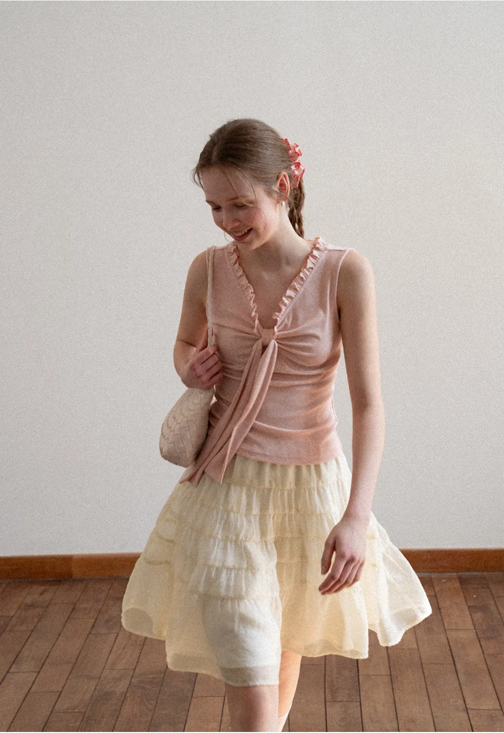Tiered Ruffled Skirt with Elastic Waistband