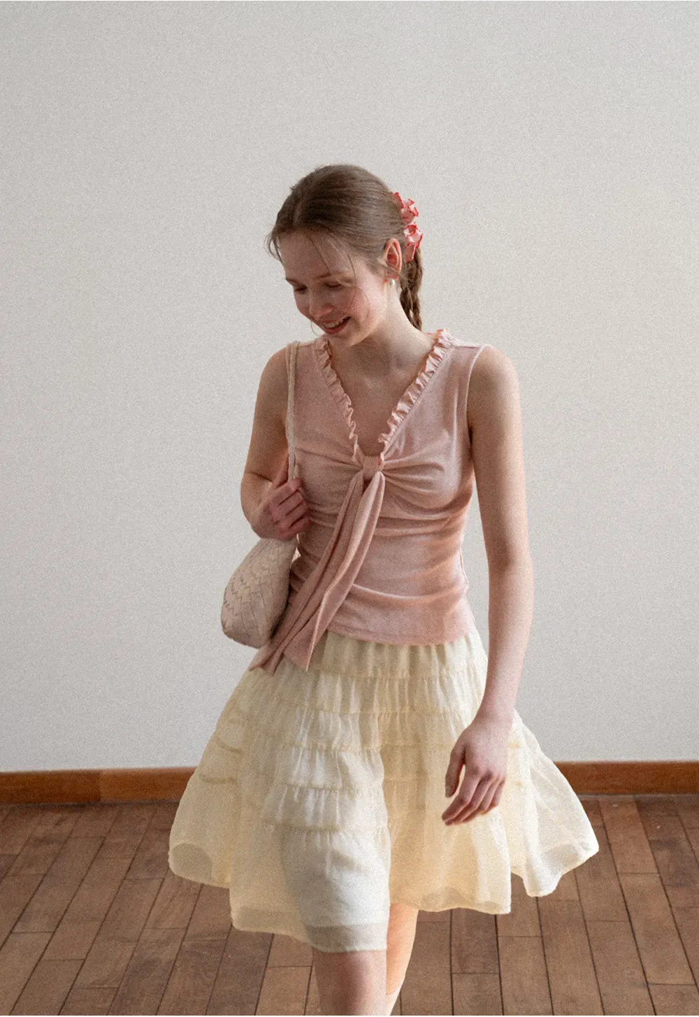 Tiered Ruffled Skirt with Elastic Waistband