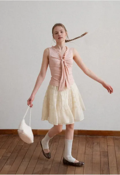 Tiered Ruffled Skirt with Elastic Waistband