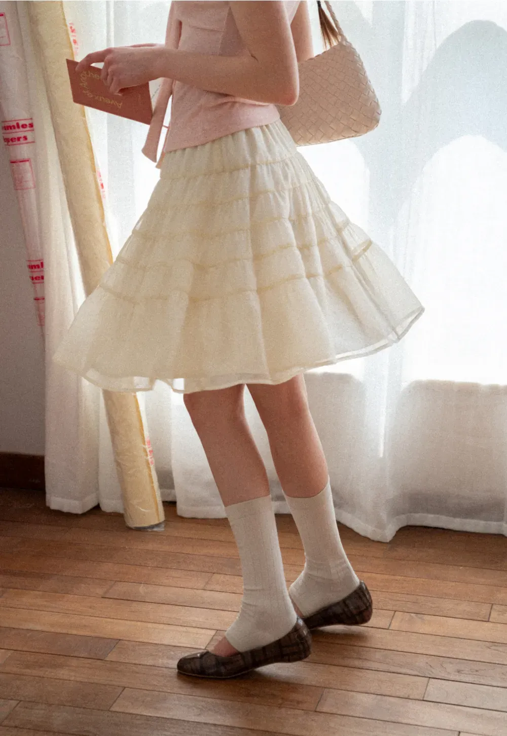 Tiered Ruffled Skirt with Elastic Waistband