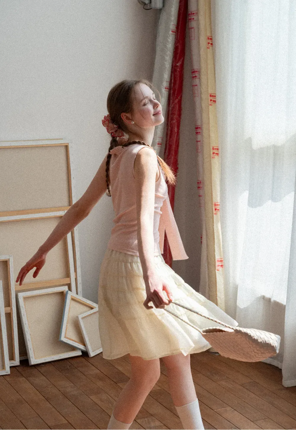 Tiered Ruffled Skirt with Elastic Waistband