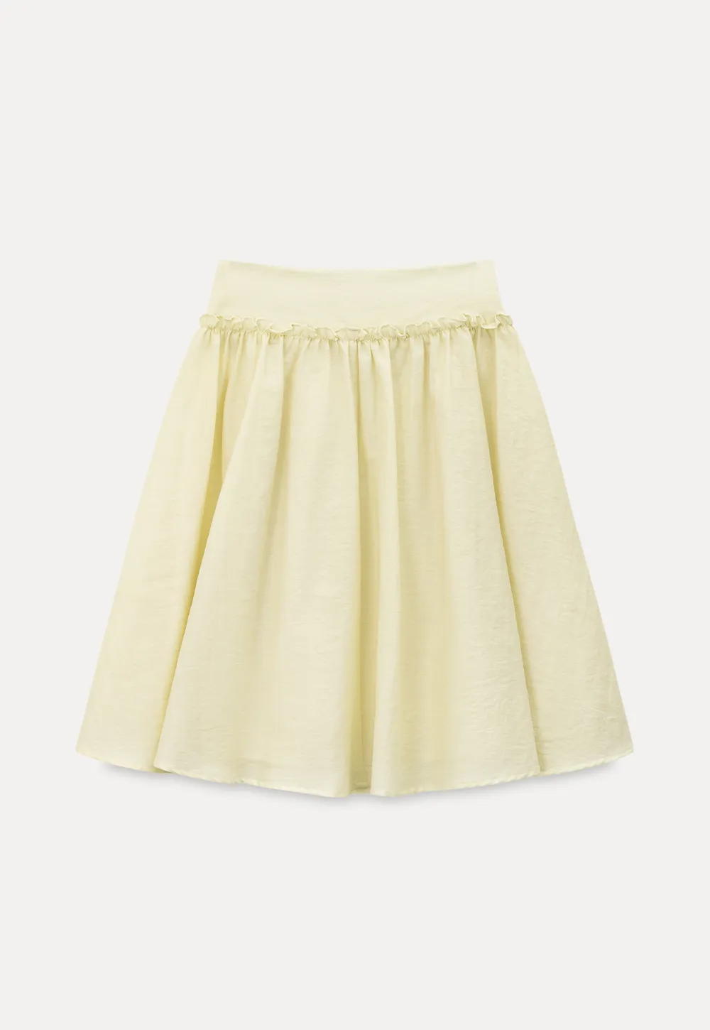 Flowy A-line skirt with gathered waist and layered hem