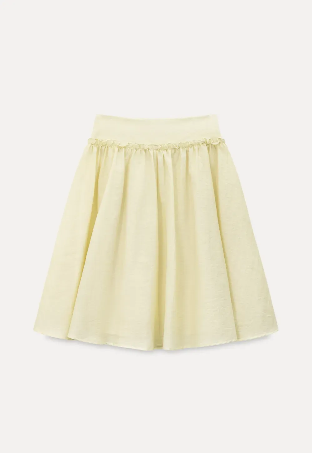 Flowy A-line skirt with gathered waist and layered hem