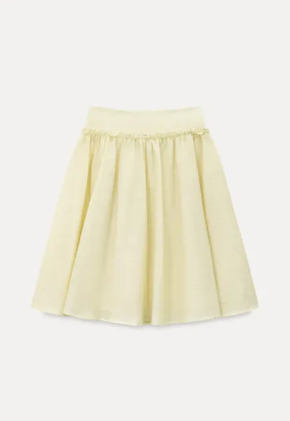 Flowy A-line skirt with gathered waist and layered hem