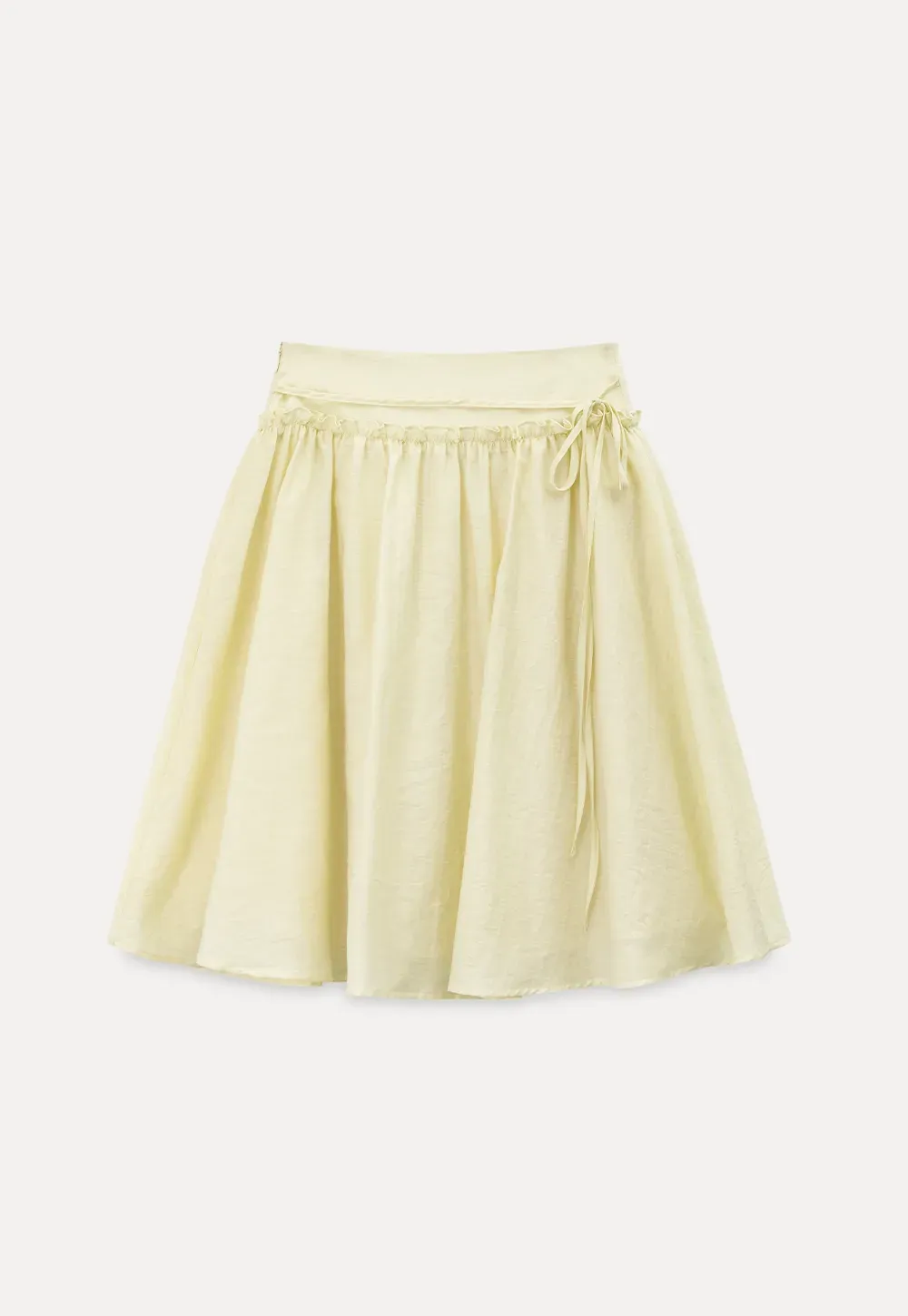 Flowy A-line skirt with gathered waist and layered hem