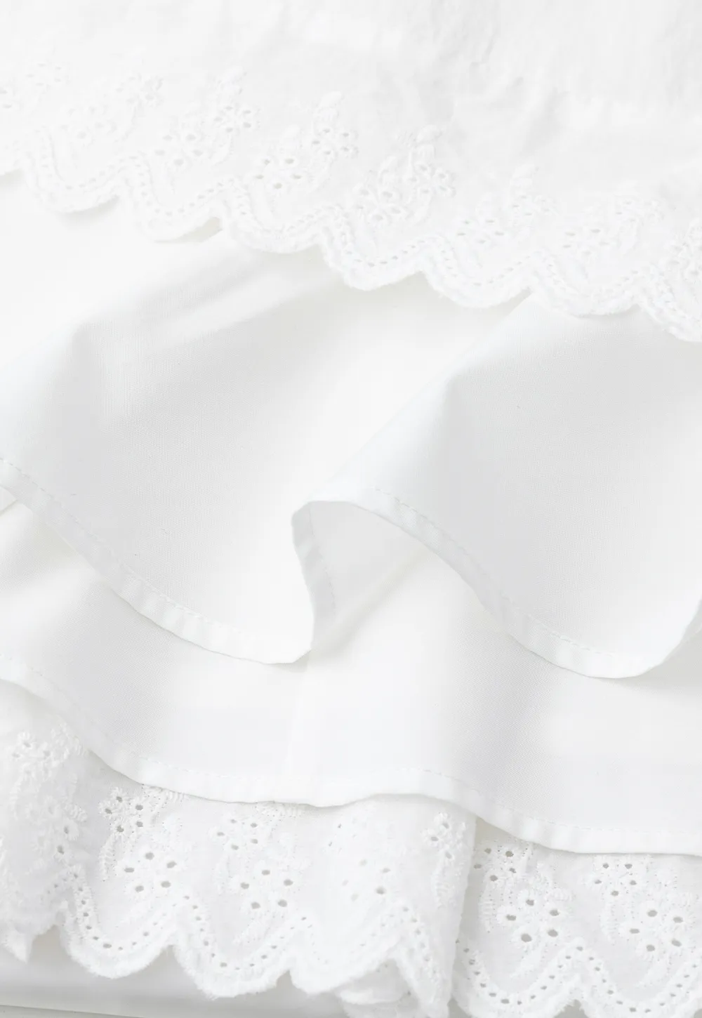 Pleated Skirt with Eyelet Lace Hem