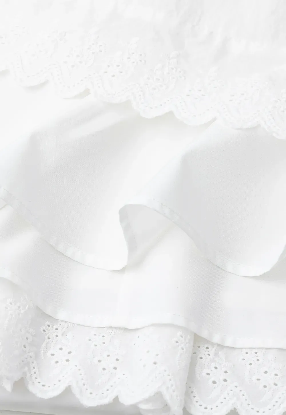 Pleated Skirt with Eyelet Lace Hem