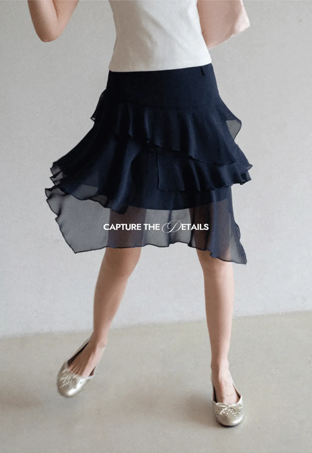 Layered Ruffled Asymmetrical Hem Skirt