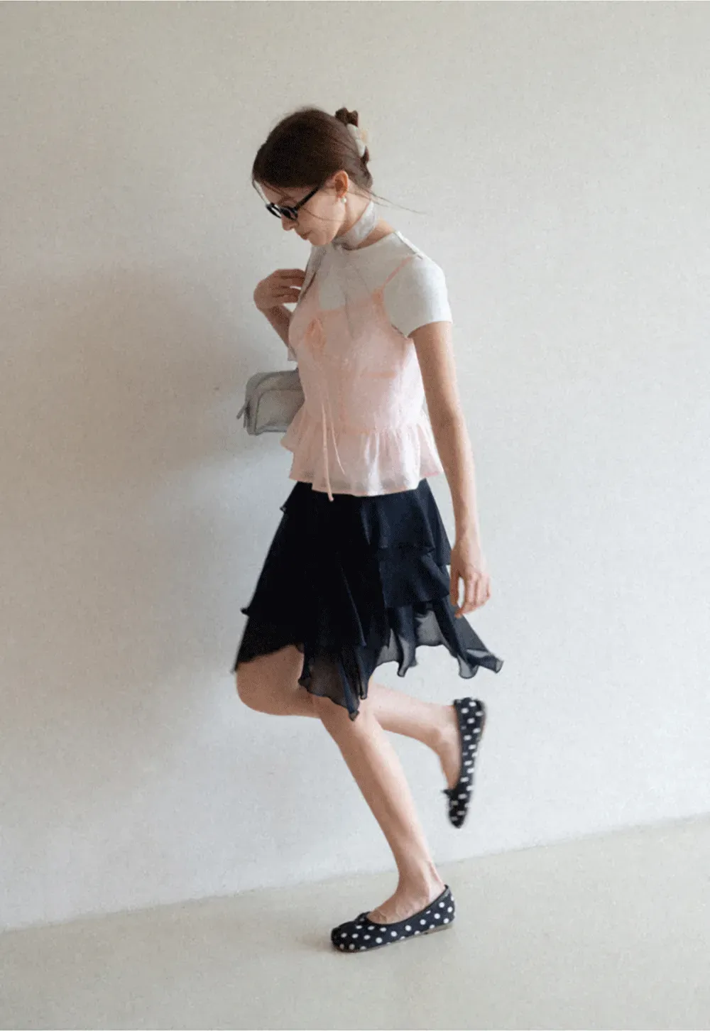 Layered Ruffled Asymmetrical Hem Skirt