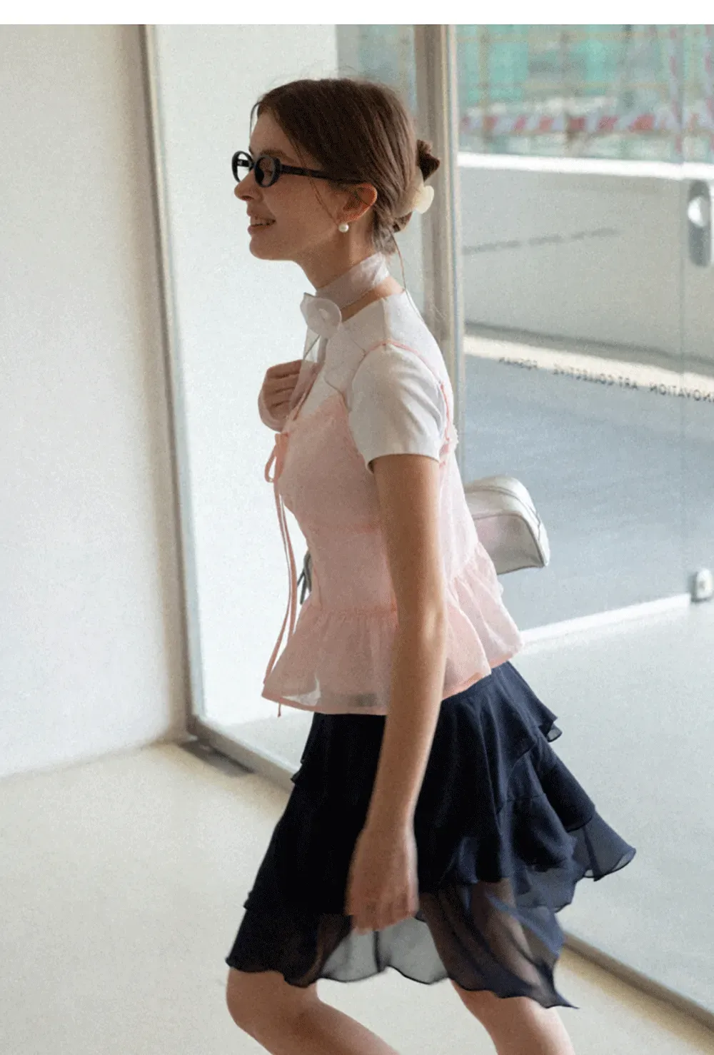 Layered Ruffled Asymmetrical Hem Skirt