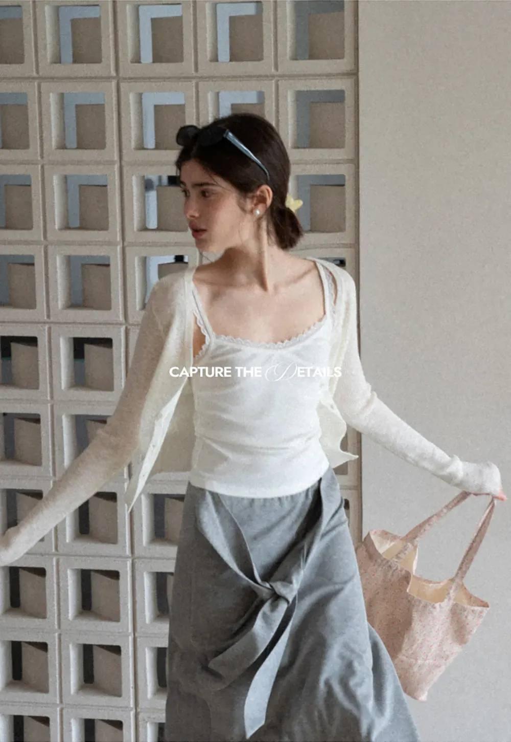 Wrap style long skirt with side drape detail