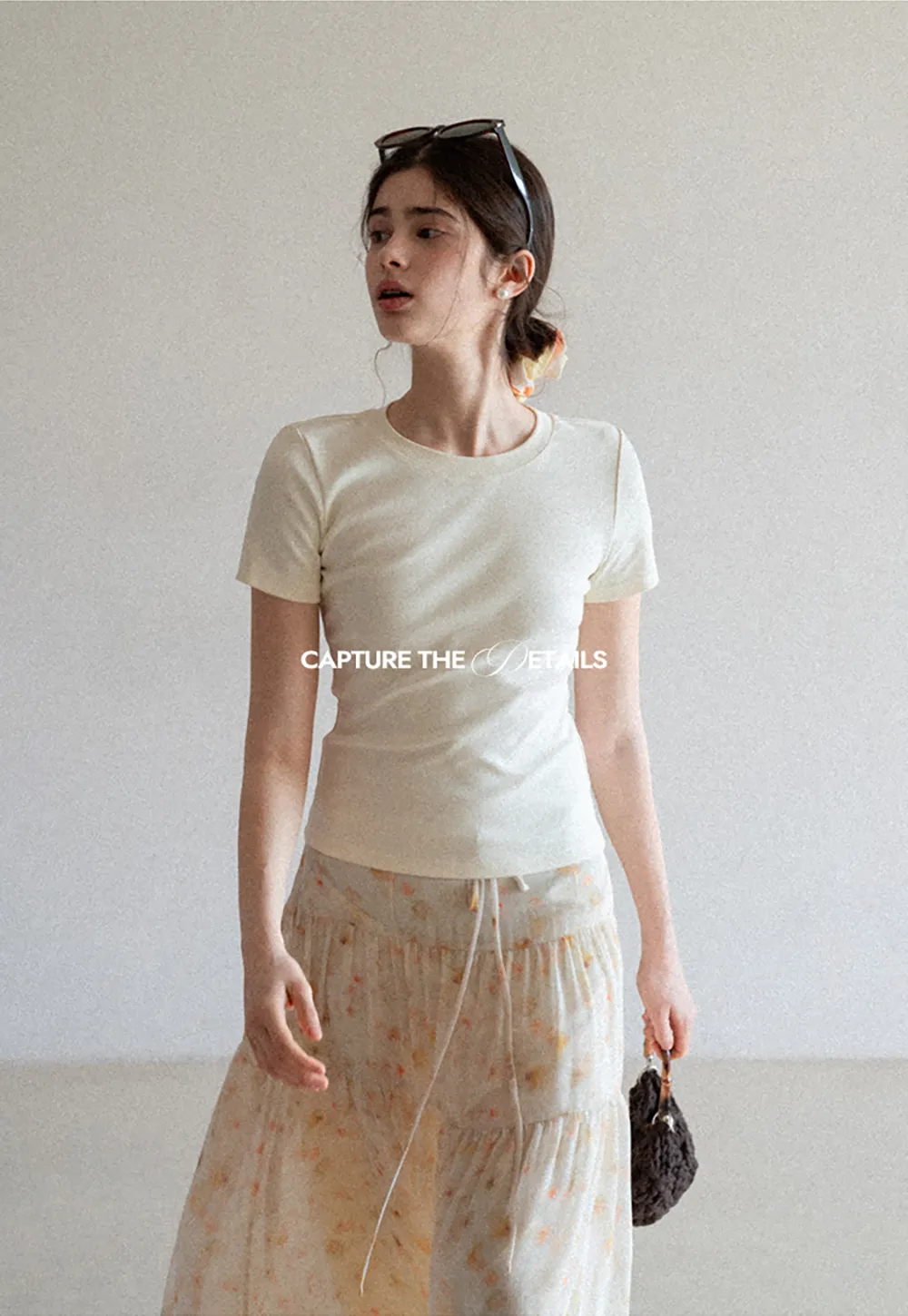 Flowy floral print maxi skirt with tiered layers