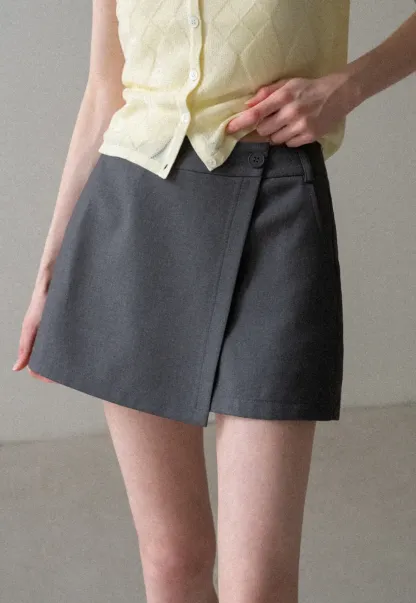 Asymmetric Wrap High Waist Skirt