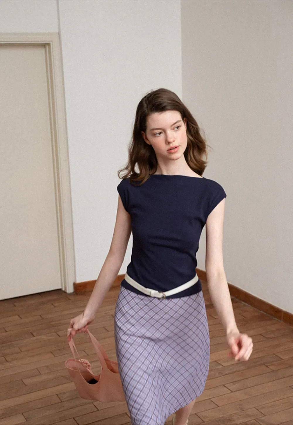 Plaid Print A Line Skirt